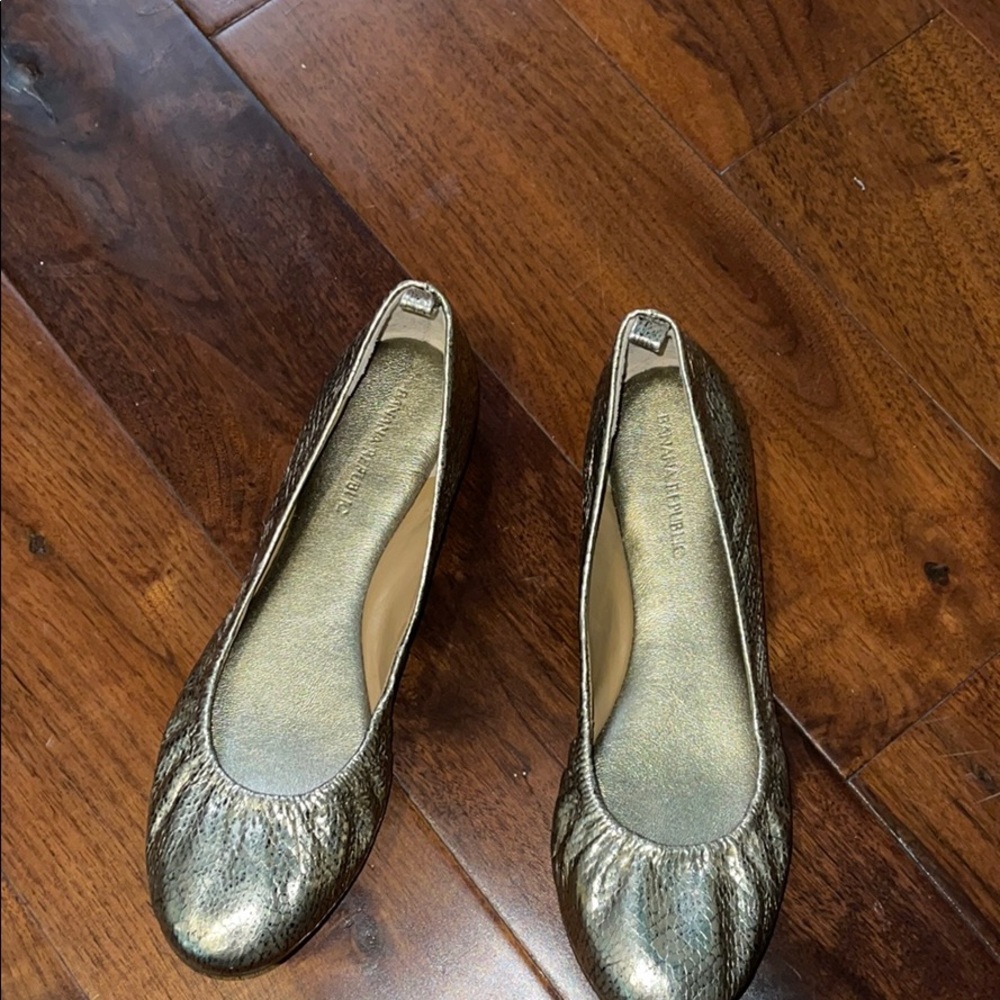 Gold flats super comfy